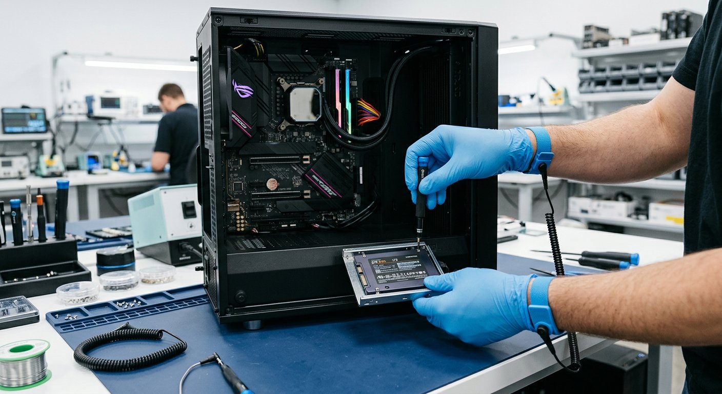 PC-Reparatur in der Werkstatt